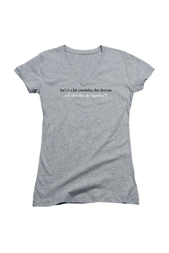 - Doctors Practice - Juniors Cap Sleeve V-Neck Shirt - XX-Large