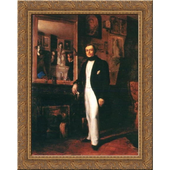 Doctorul Grunau 24x20 Gold Ornate Wood Framed Canvas Art by Constantin Daniel Rosenthal