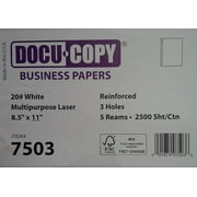 DocuCopy 8.5 x 11 Reinforced Business Paper 20lb 3-Hole (HO7503)