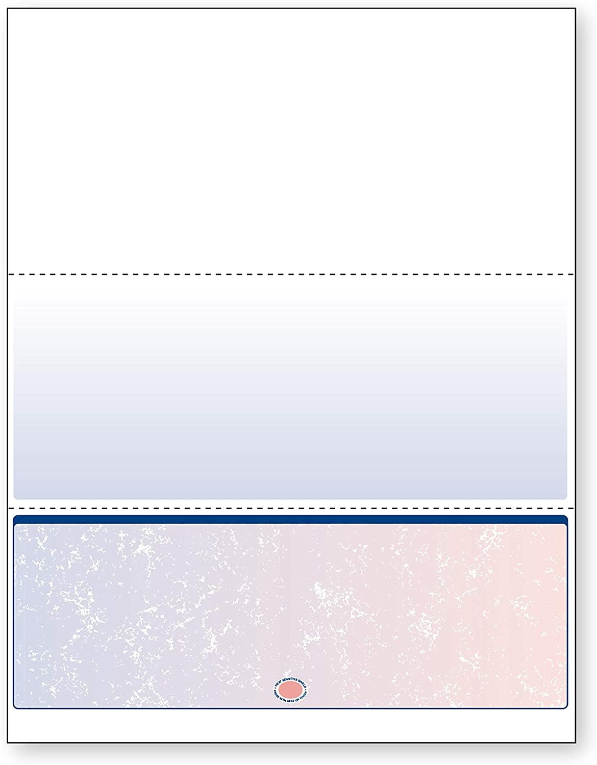 DocuGard Blue/Red Prismatic Bottom Check, 8.5 x 11 Inches, 24 lb, 500 Sheets, 1 Check Per Sheet 04536