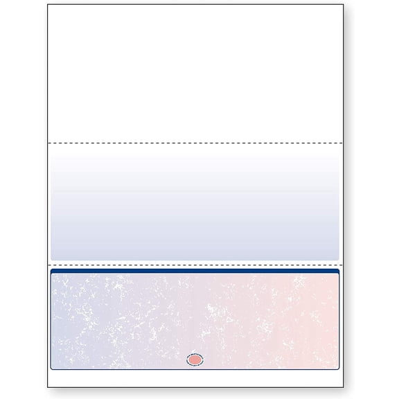DocuGard Blue/Red Prismatic Bottom Check, 8.5 x 11 Inches, 24 lb, 500 Sheets, 1 Check Per Sheet 04536