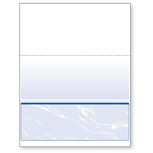 DocuGard Security Business Checks, Letter, 8 1/2" x 11", 24 lb Basis Weight, Smooth, Erasure Protection, Watermarked, Marble Blue (04517) | 5 Reams