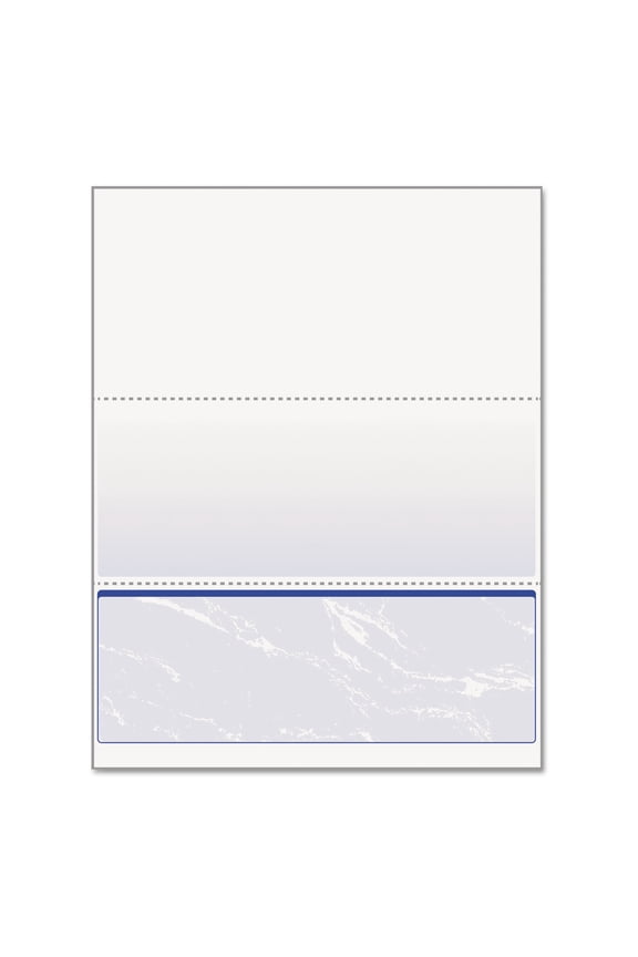 Standard Security Check, 11 Features, 8.5 x 11, Blue Marble Bottom, 500/Ream