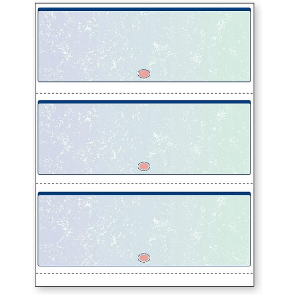 Docugard Premier Prismatic Business Checks, 3 Checks Per Page, Blue and Green, 24 Pound, 8.5 x 11 Inches, 500 Sheets per Ream 04539, Blue/Green