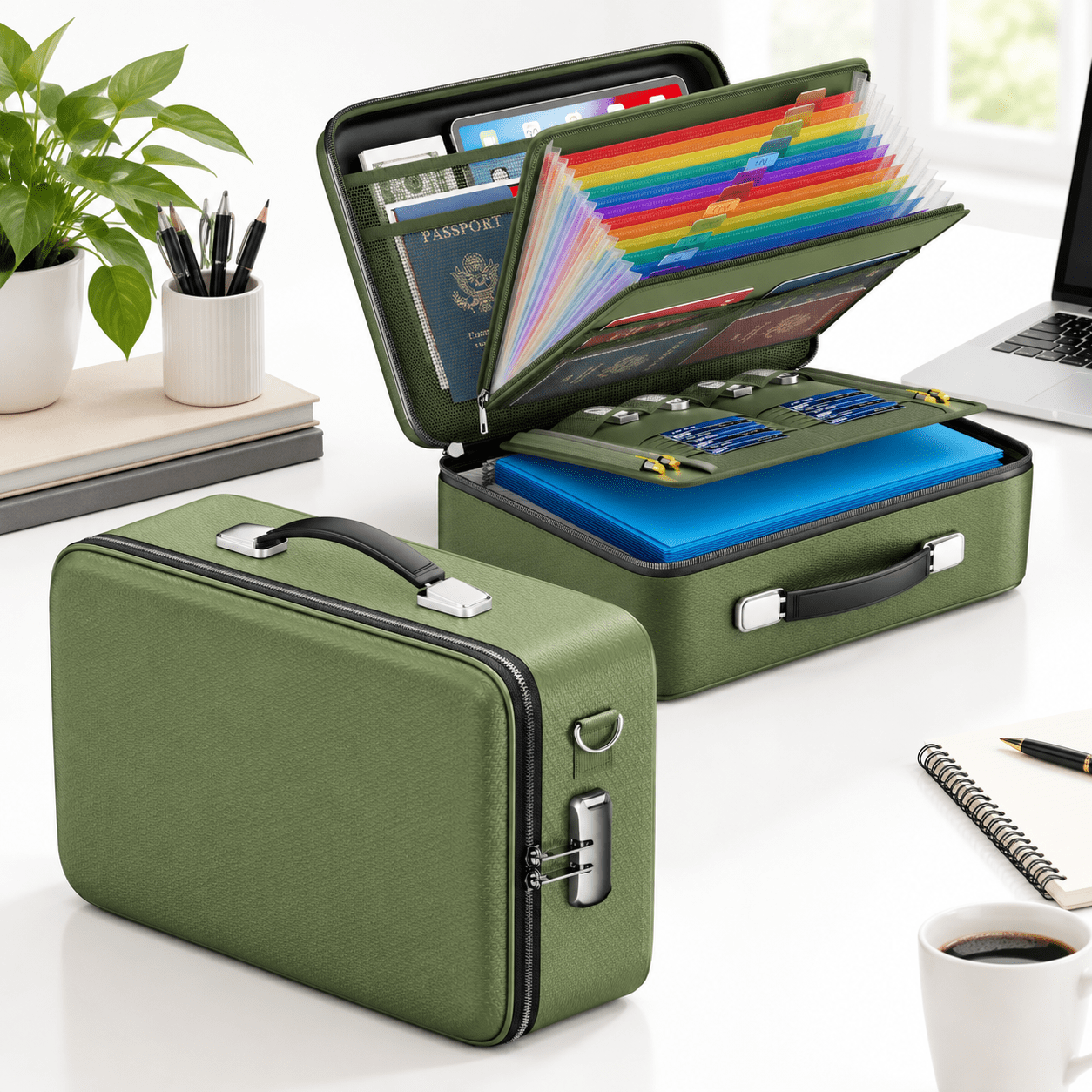 Document Box Hard Case With Lock & Accordion File Folder - Walmart.com