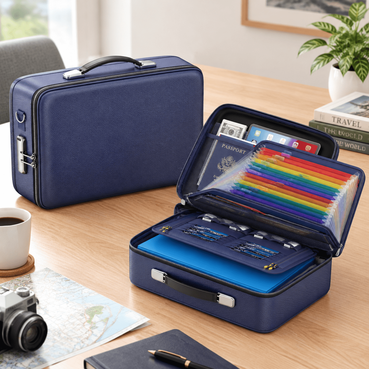 Document Box Hard Case With Lock & Accordion File Folder - Walmart.com
