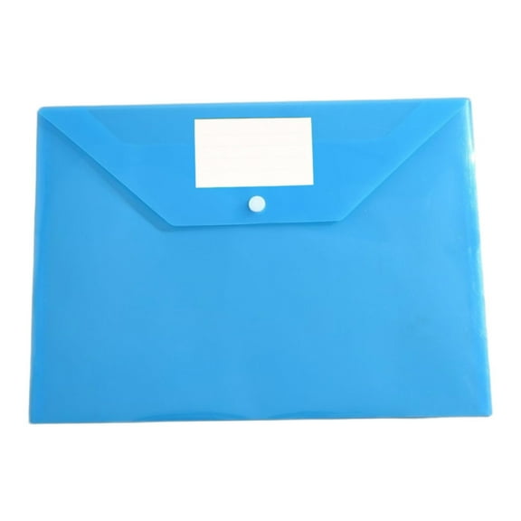 Document File Folders Meeting Files Paper Folders Plastic Envelopes Poly Envelopes File Envelopes with Snap Button & Label Pocket for Home Office Work, Letter Size/A4 Size, 1Pc(Blue,12.8x9")