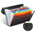thumbnail image 1 of Document Folder A4 Expandable File Organizer With Elastic Band And Locking Button Organizer Folder For Home Or Office Documents Papers (12 Compartments) Reusable, 1 of 8
