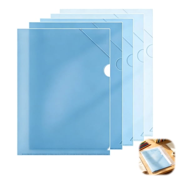 Document Folder Project Pockets, Plastic Folders Letter Size Plastic Document Folders Paper Poly Jacket Sleeves Folders Copy, Gradient Blue