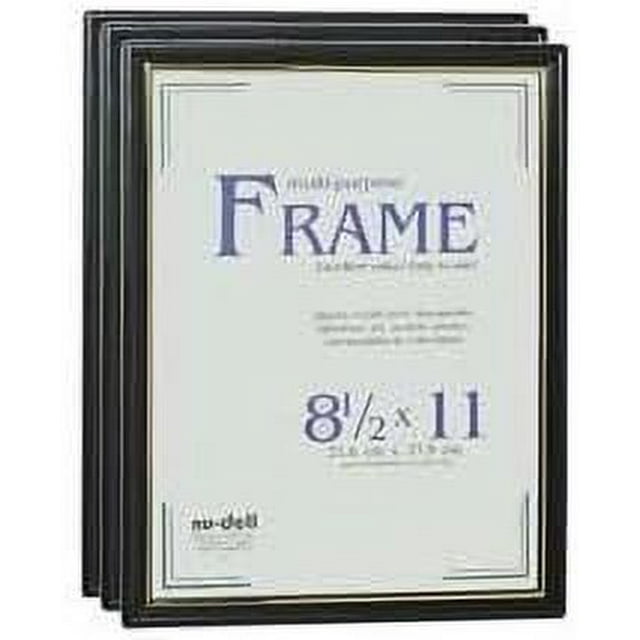 Document Frame, Easy Slide in Feature, 81/2""x11"", Black, Sold as 1