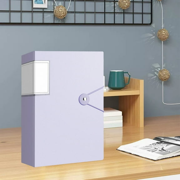 Document Holder A4 Folder 30 Page Clear Insert Sheet Protector with Snap Closure for Certificates Reports Photos Purple