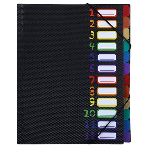 Document Holder File Organizer Folder Rainbow Loose Leaf Data Folder Multi Pocket File Folder Document Organizer Portable Archive Book for Paper Storage Office Home Folder Binder Classroom Must Haves