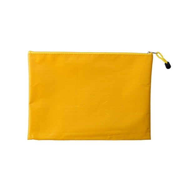 Document Holder Pouch Oxford Cloth File Organizer, Yellow Stationery Bag with Clip for Office Home Organization, Thickened Writing Board Folder Portfolio Case