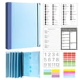 thumbnail image 1 of Document Organizer Binder Large Capacity Binder Organizer Folder for Important Documents Cute Binder with Labels Blue Thick 5cm, 1 of 8