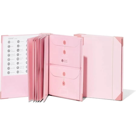 Document Organizer Bound Expanding File Folder for Important Papers, Emergency Binder, Birth Certificates, Social Security Cards, Passports, Photos, and Letters