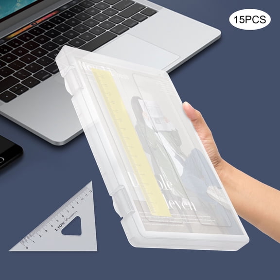 Document Organizer Box,15 Boxes Paper Storage BoxClear Snap-tight Design File Box, Office Accessory PP