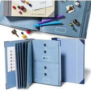 Document Organizer Folio, The Folio Document Organizer, in Case I Go Missing Binder, Expanding File Folder Pockets Accordion Document Organizer for Office and School Work (Blue)