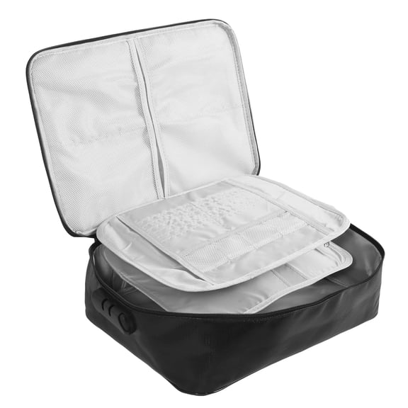 Document Organizer with Lock,Upgraded Heat Insulated Fireproof&Waterproof Box 8 Layers File Organizer,Portable Home Travel Safe Storage for Important Documents, Files