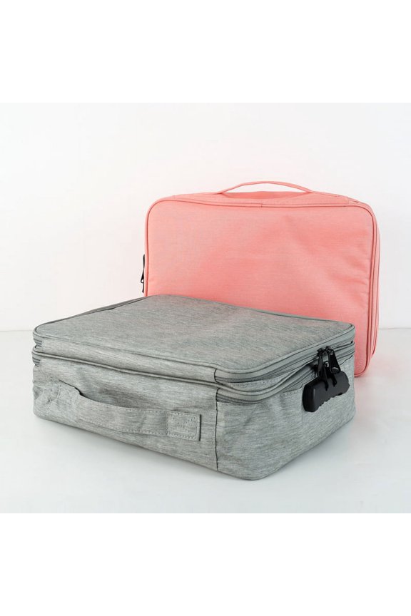 Document Storage Bag Family Pink Multi-storey Household Large Capacity Box Account This passport cover Bills Document Bag Portable