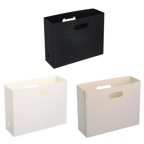 Document Storage Box Folding Large Capacity File Storage Vertical Desk Office Desktop Sundries Organizer for School,Black