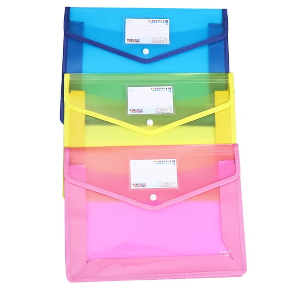 Toyandona 3Pcs Transparent Blue Document Storage Organizer PVC File Folder