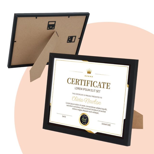 Document frames 8.5x11 Certificate Frames for Wall Or Tabletop , Set of