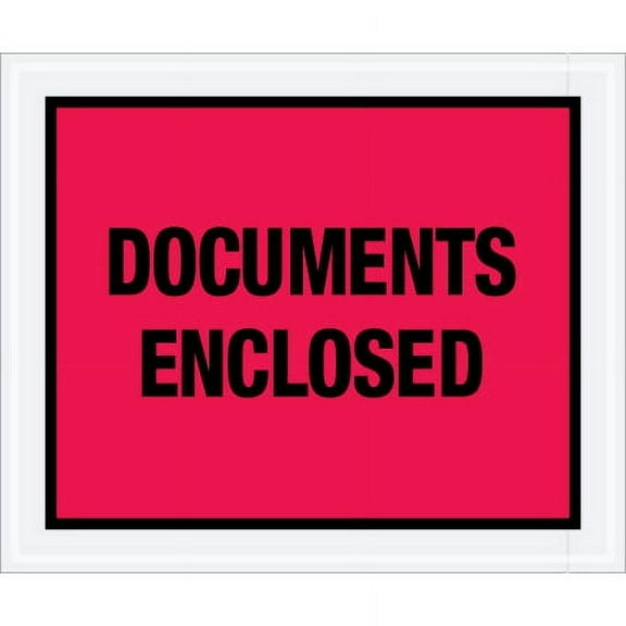 Secure Documents: "Documents Enclosed" Envelopes - Red (10" x 12", 500/Case)