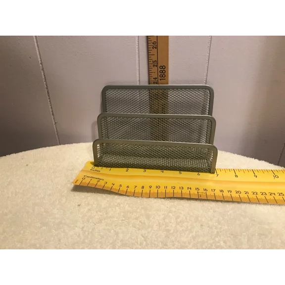 Documents Sorter Home Or Office 3 Slot Silver Mesh Letters Sorter Lot# 0099