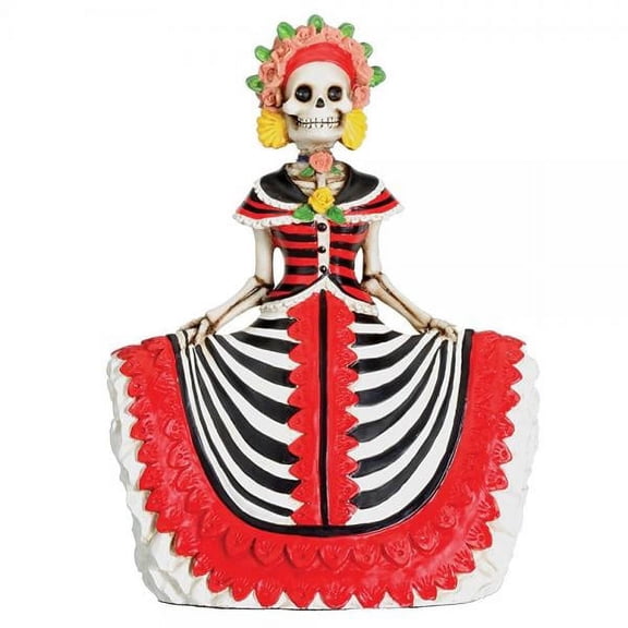 Dod - Red Senorita Mexican Traditional Skeleton Sculpture Model Art