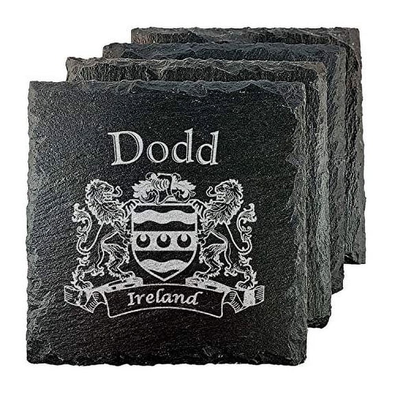 Dodd Irish Coat of Arms Slate Coasters - Set of 4