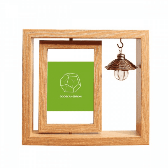 Dodecahedron Mathematical Geometric Space Wooden Rotating Picture Photo Frame 4x6