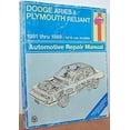 thumbnail image 1 of Pre-Owned Dodge Aries Plymouth Reliant: Automotive Repair Manual (Paperback) 1850107025 9781850107026, 1 of 1