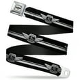 thumbnail image 1 of Dodge Belt, Seatbelt Buckle Belt, Dodge Garage Emblem Stripe Black White, 34 to 52 Inches, 1 of 9