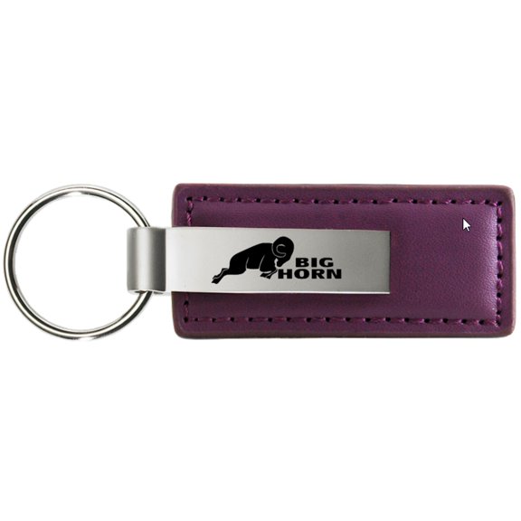 Dodge Big Horn Rectangular Leather Key chain (Purple)