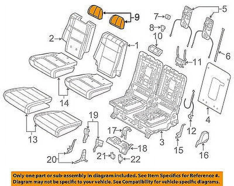 Dodge CHRYSLER OEM 2016 Durango Rear SeatHeadrest Head Rest 1XZ68HL1AB