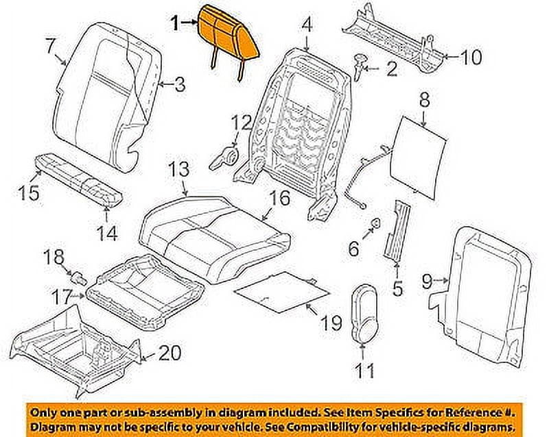 Dodge CHRYSLER OEM Journey Passenger SeatHeadrest Head Rest Right
