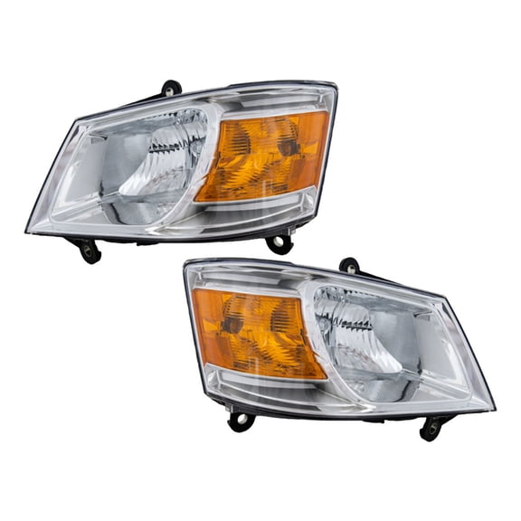 For Dodge Caravan 2008 2009 2010 Headlight Assembly Driver and Passenger Side | Pair | Replacement For CH2502191, CH2503191 | 5113333AD, 5113333AB, 5113332AD, 5113332AB