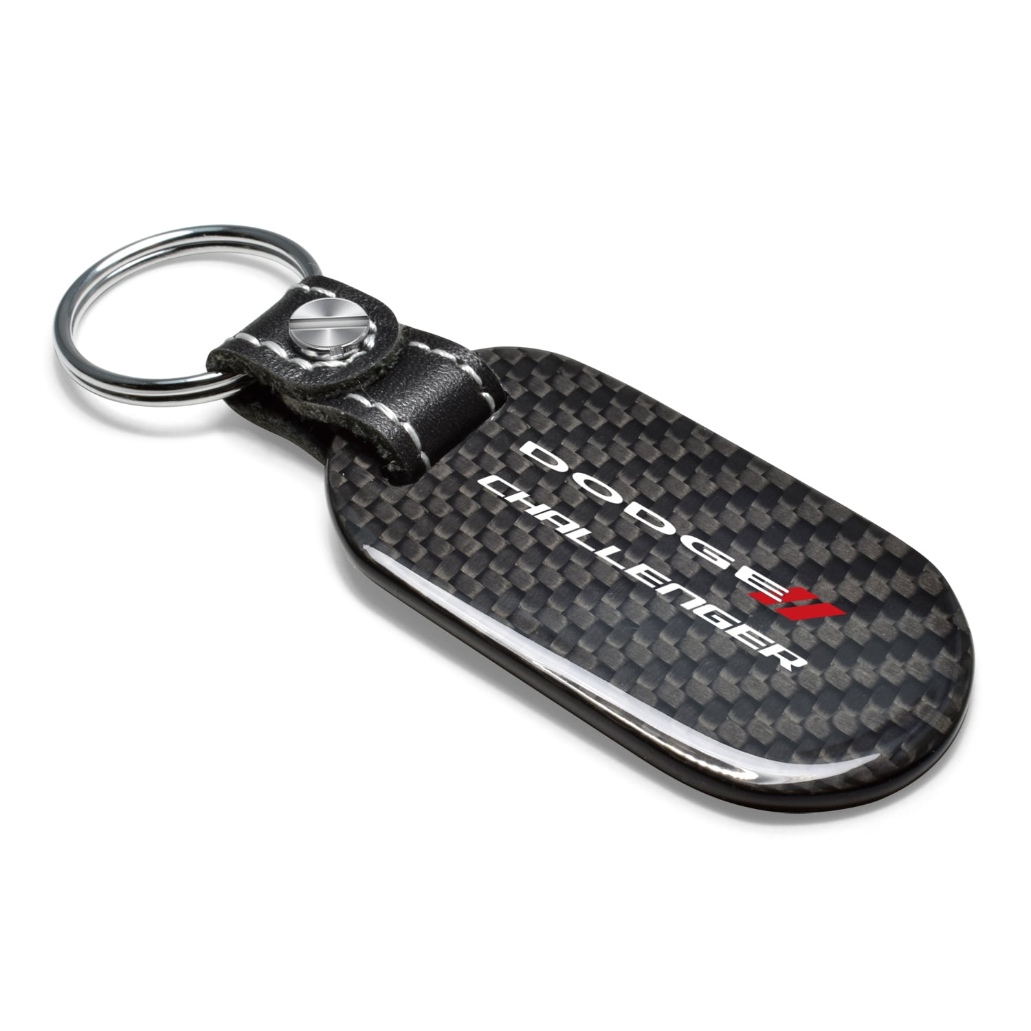 Dodge Challenger 100% Real Carbon Fiber 3 mm Thick Tag Style Key Chain Keychain