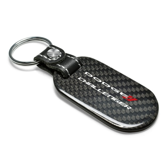 Dodge Challenger 100% Real Carbon Fiber 3 mm Thick Tag Style Key Chain Keychain