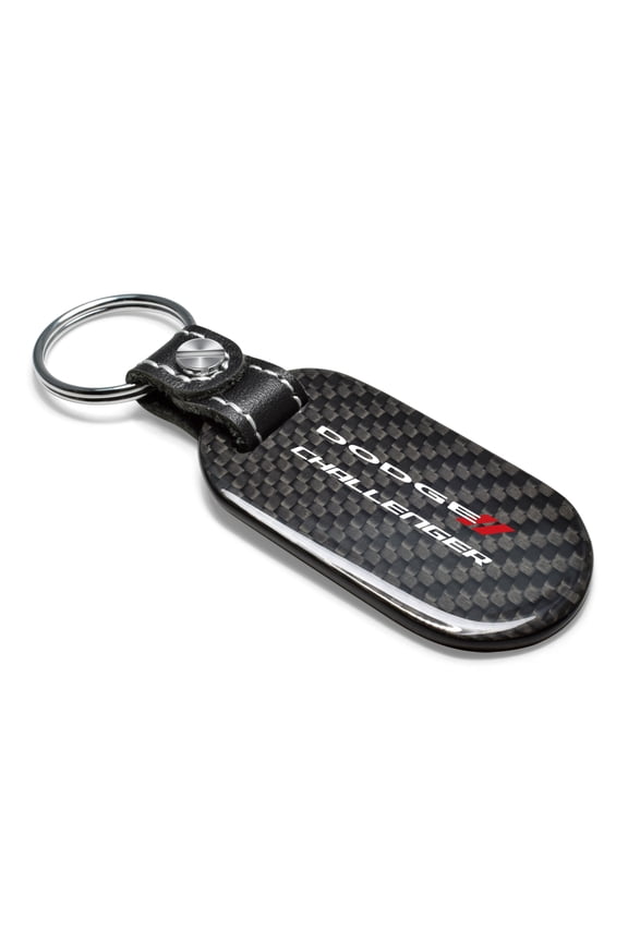 Dodge Challenger 100% Real Carbon Fiber 3 mm Thick Tag Style Key Chain Keychain