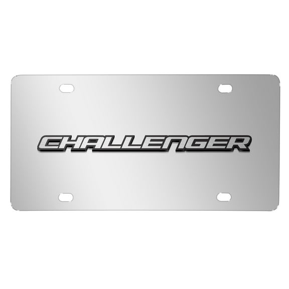 Dodge Challenger 3D Logo on Chrome Stainless Steel License Plate