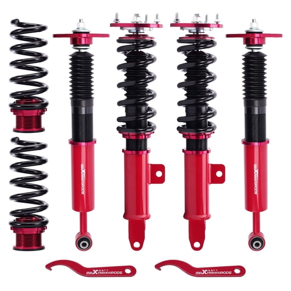 Dodge Challenger/Charger/Chrysler 300 Coilovers Lowering Suspension Kit 2011-2022 RWD, 1-3" Drop, 55CrSi Springs, Red Body/Black Spring, 12/14kg/mm, MXR02FXSY