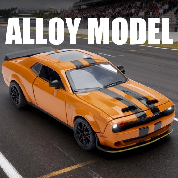 Dodge Challenger Hellcat Toy Car for 1: 32 Scale Die Cast Metel Cars Toy Pull Back Hellcat Model Cars With Sound and Light Hellc