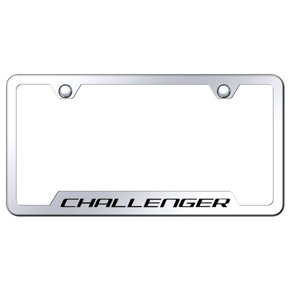 Dodge Challenger Laser Etched Logo Cut-Out License Plate Frame (Chrome)
