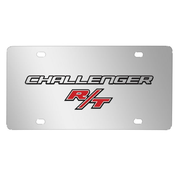 Dodge Challenger R/T 3D Logo on Chrome Stainless Steel License Plate