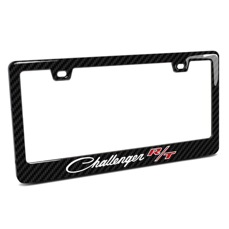 Dodge Challenger R/T Classic Black Real Carbon Fiber ABS Plastic License Plate Frame