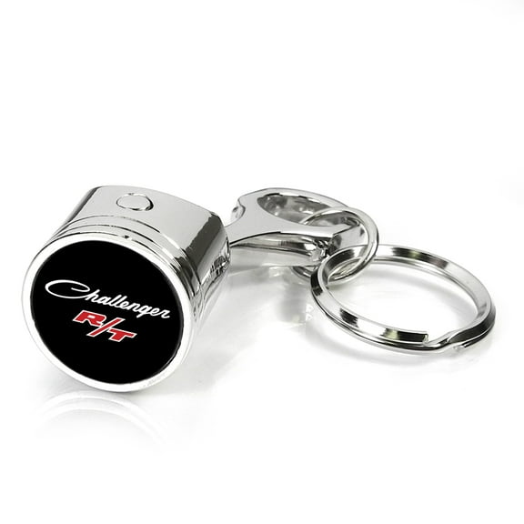 Dodge Challenger R/T Classic Chrome Finish Engine Piston and Rod Metal Key Chain