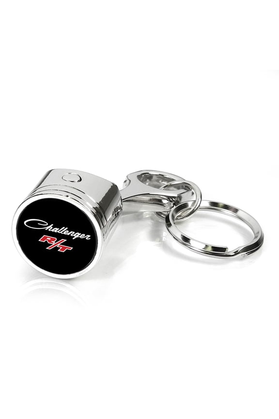 Dodge Challenger R/T Classic Chrome Finish Engine Piston and Rod Metal Key Chain