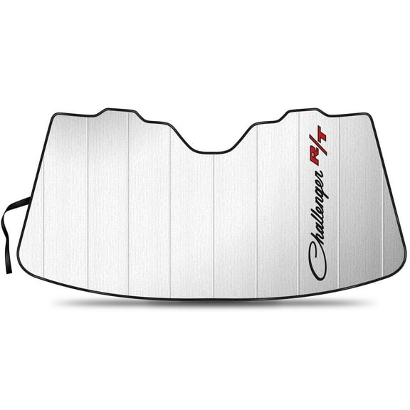 Dodge Challenger R/T Classic Logo Universal Fit Enforced Stand-Up Auto Windshield Sun Shade at Standard Size 54"x 27.5"