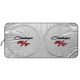 thumbnail image 1 of Dodge Challenger R/T Classic Logo Universal Fit One-Piece Easy Folding Silver Reflective Fabric Windshield Sun Shade (size: 64"x 32"), 1 of 5